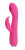 Розовый вибромассажер-кролик Rachel с имитацией оральных ласк - 19,9 см.
