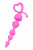 Розовая анальная цепочка из силикона - 18 см.